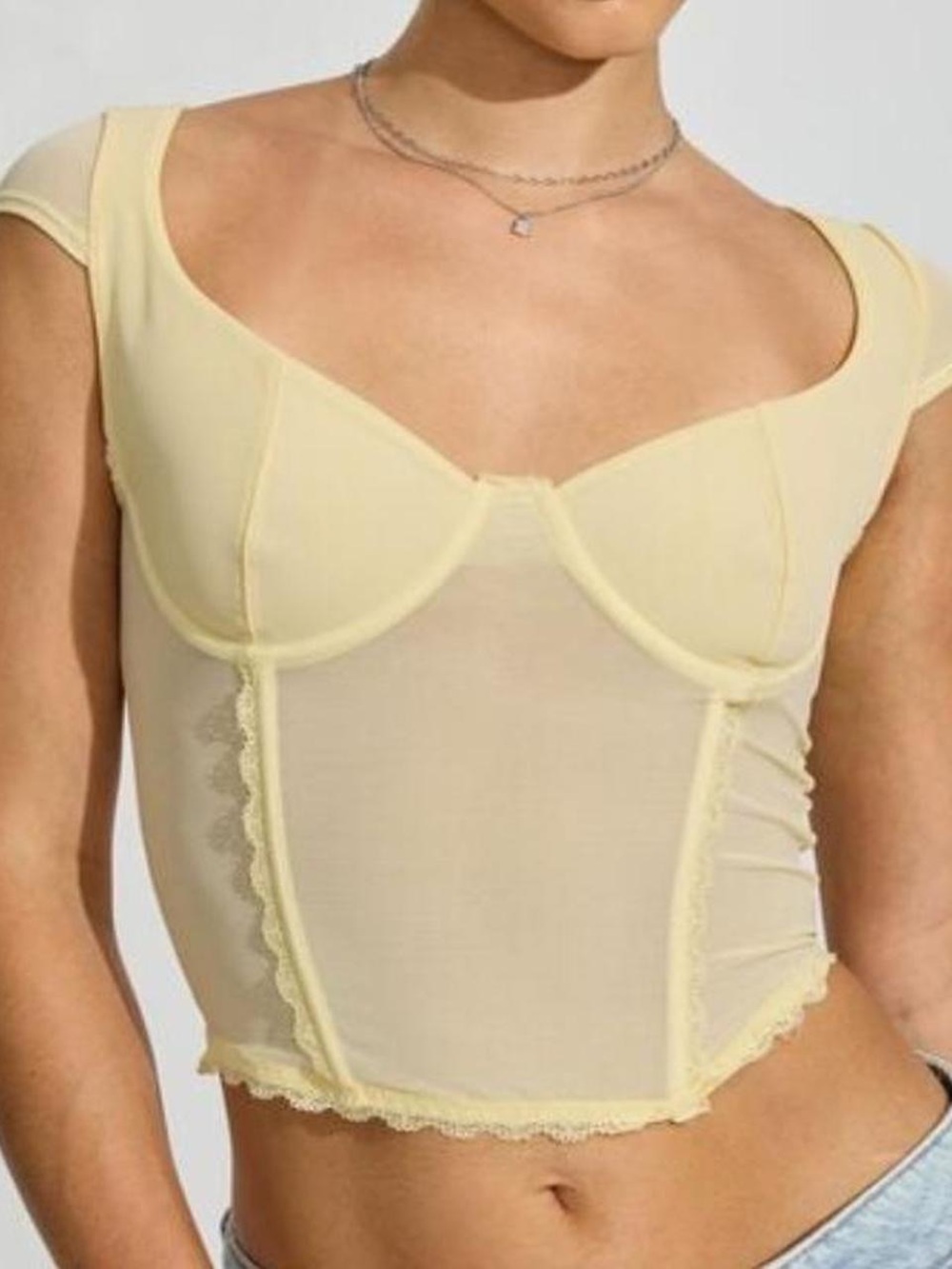 Garage Women's Yellow and Cream Corset